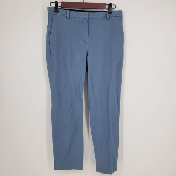 Theory Women's Blue Tailor Trouser Union Knit Chambray Size 4 - Picture 3 of 5